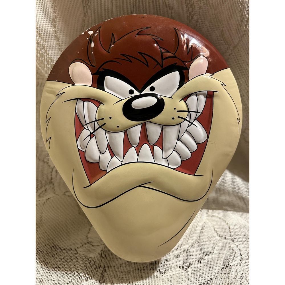 Vintage Tazmanian Devil Cookie Biscuit Storage Tin Box 1998 Warner Brothers
